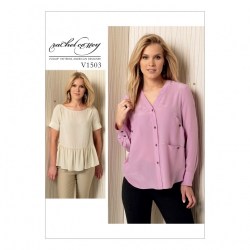 1503 VOGUE RACHEL COMEY PULLOVER SHORT SLEEVE OR BUTTON LS TOP PATTERN 8-16 or 16-24 Uncut Choice